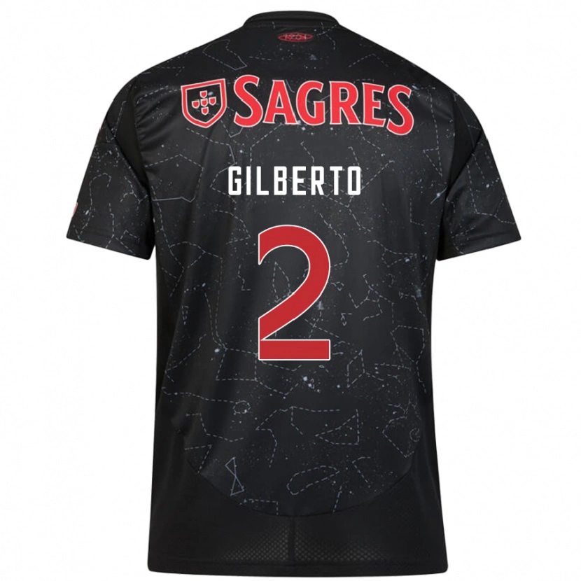 Danxen Kvinnor Gilberto #2 Svart Röd Bortatröja Matchtröjor 2024/25 Tröjor T-Tröja