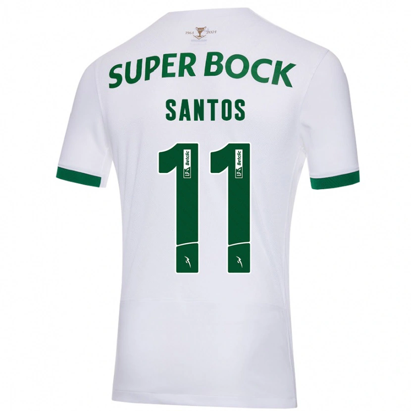 Danxen Kvinnor Nuno Santos #11 Vit Grön Bortatröja Matchtröjor 2024/25 Tröjor T-Tröja