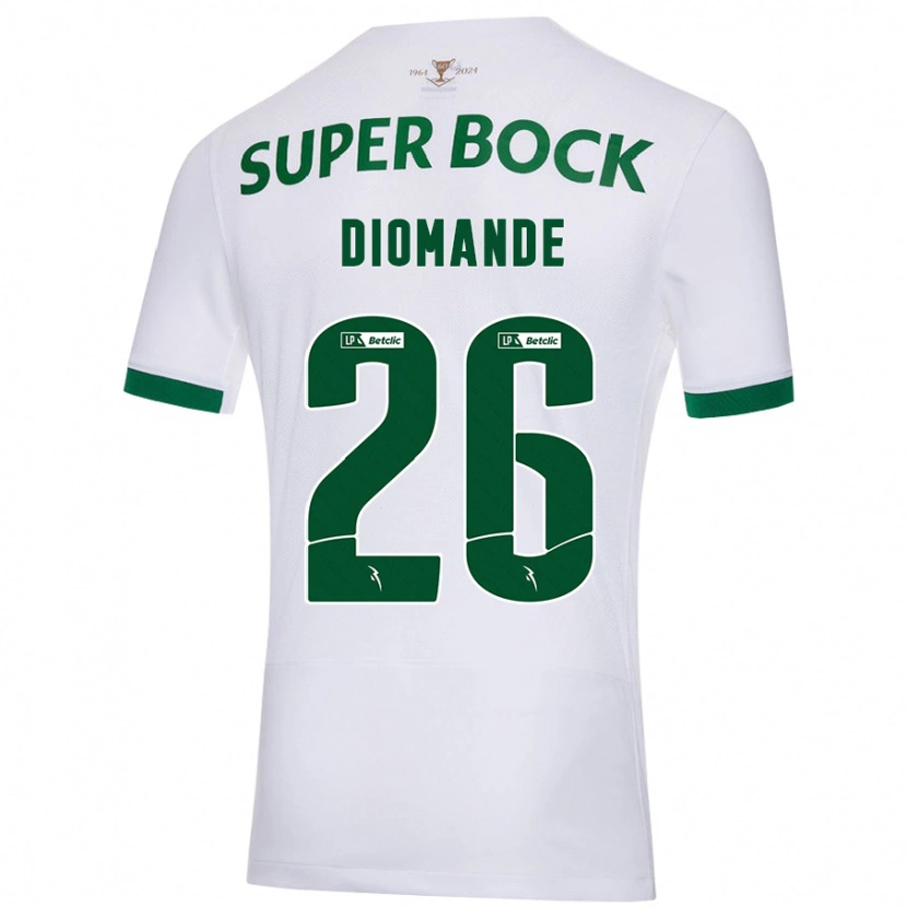 Danxen Kvinnor Ousmane Diomande #26 Vit Grön Bortatröja Matchtröjor 2024/25 Tröjor T-Tröja