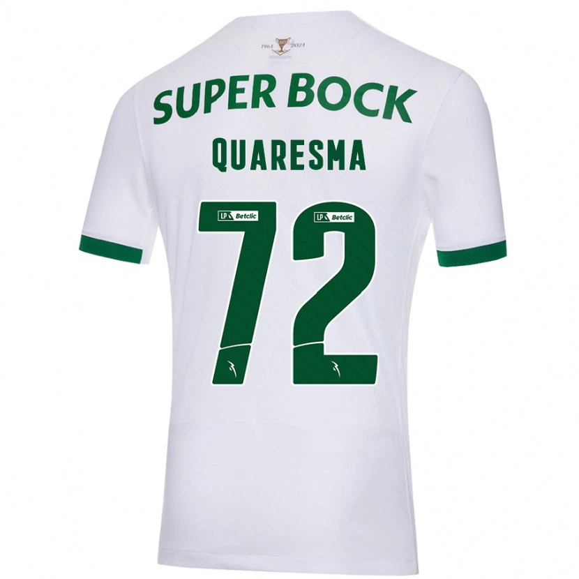 Danxen Kvinnor Eduardo Quaresma #72 Vit Grön Bortatröja Matchtröjor 2024/25 Tröjor T-Tröja