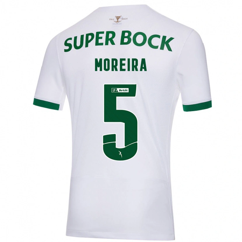 Danxen Kvinnor David Moreira #5 Vit Grön Bortatröja Matchtröjor 2024/25 Tröjor T-Tröja
