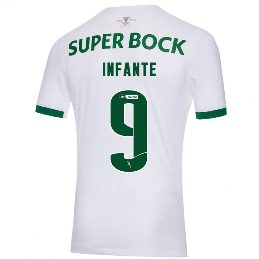 Danxen Kvinnor João Infante #9 Vit Grön Bortatröja Matchtröjor 2024/25 Tröjor T-Tröja