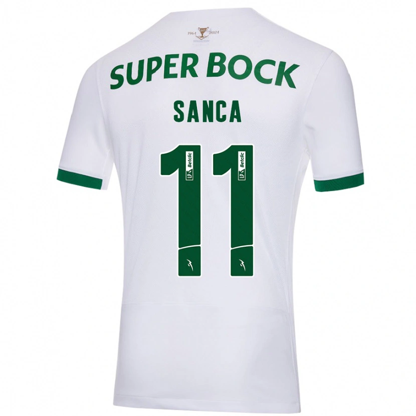 Danxen Kvinnor Pedro Sanca #11 Vit Grön Bortatröja Matchtröjor 2024/25 Tröjor T-Tröja