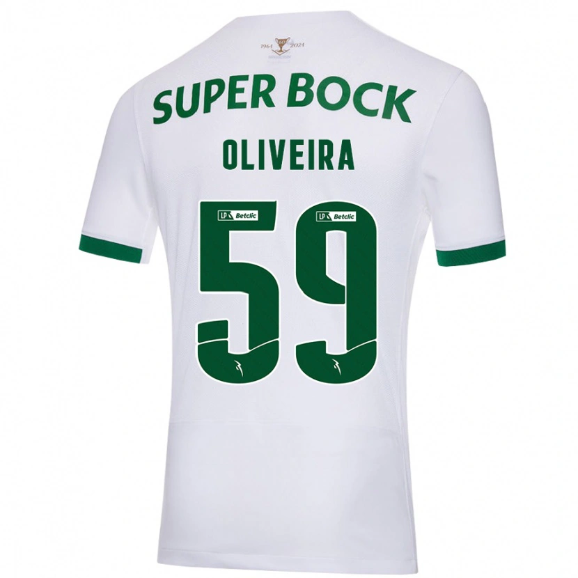 Danxen Kvinnor Kauã Oliveira #59 Vit Grön Bortatröja Matchtröjor 2024/25 Tröjor T-Tröja