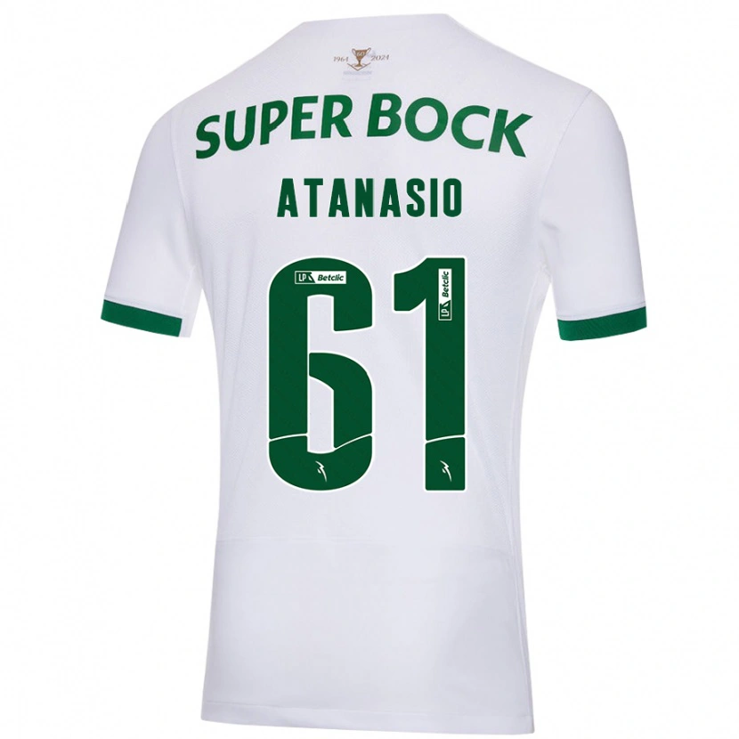 Danxen Kvinnor Atanásio #61 Vit Grön Bortatröja Matchtröjor 2024/25 Tröjor T-Tröja