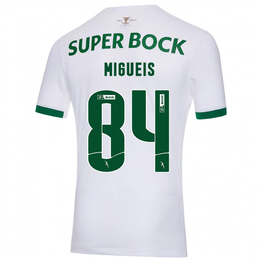 Danxen Kvinnor Pedro Miguéis #84 Vit Grön Bortatröja Matchtröjor 2024/25 Tröjor T-Tröja