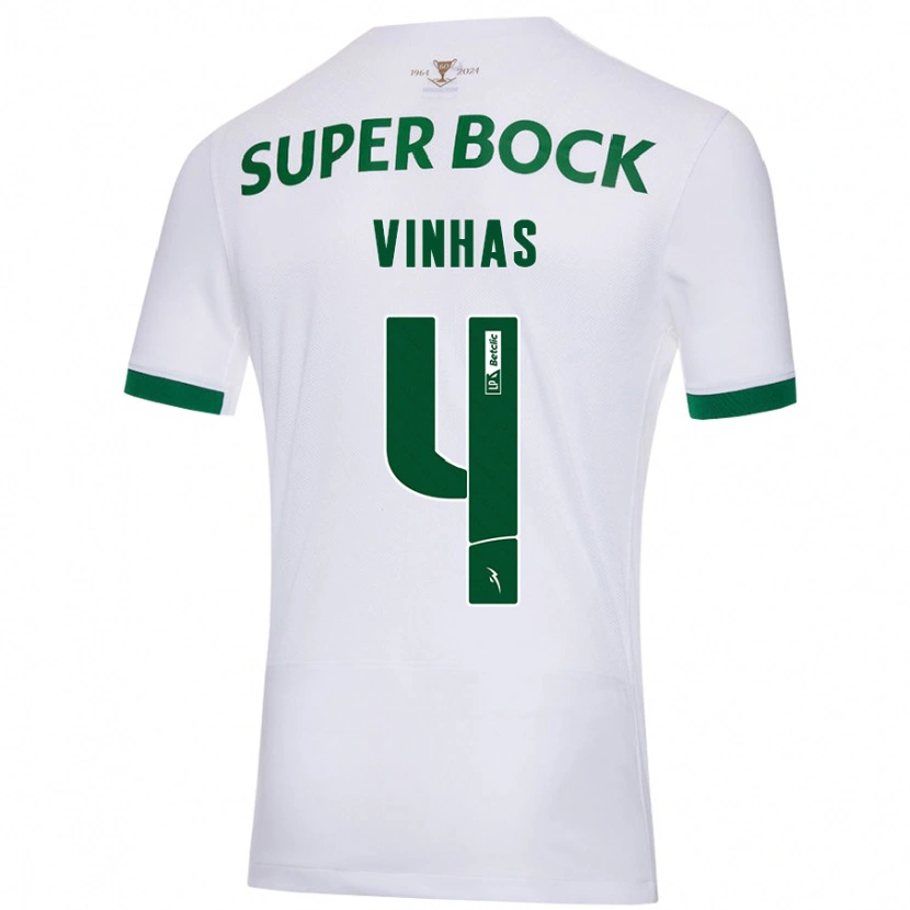 Danxen Kvinnor Gabriela Vinhas #4 Vit Grön Bortatröja Matchtröjor 2024/25 Tröjor T-Tröja