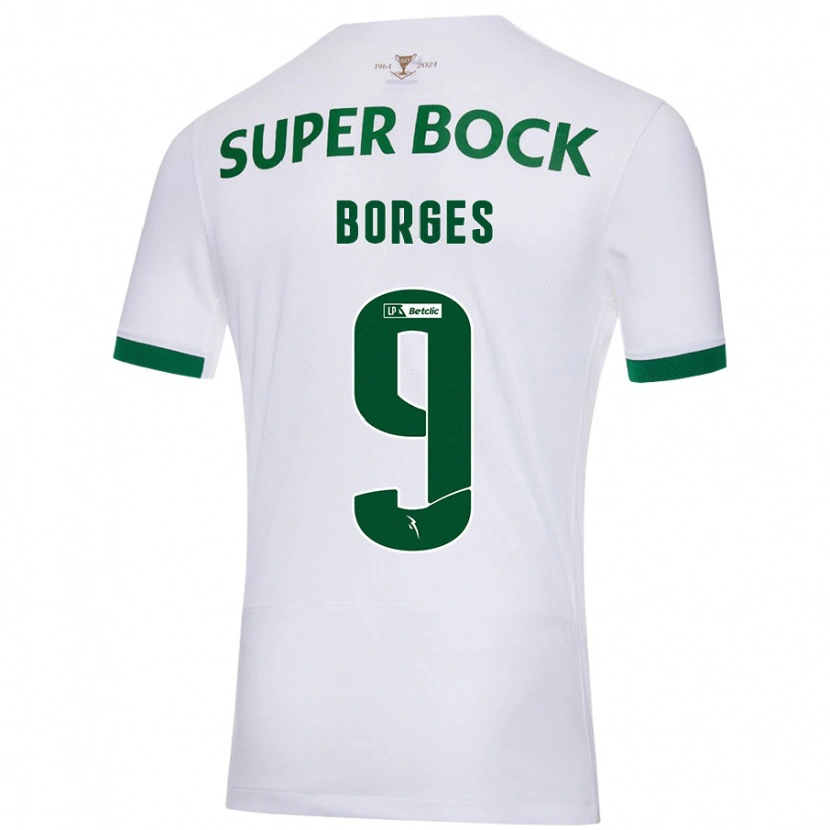 Danxen Kvinnor Ana Borges #9 Vit Grön Bortatröja Matchtröjor 2024/25 Tröjor T-Tröja
