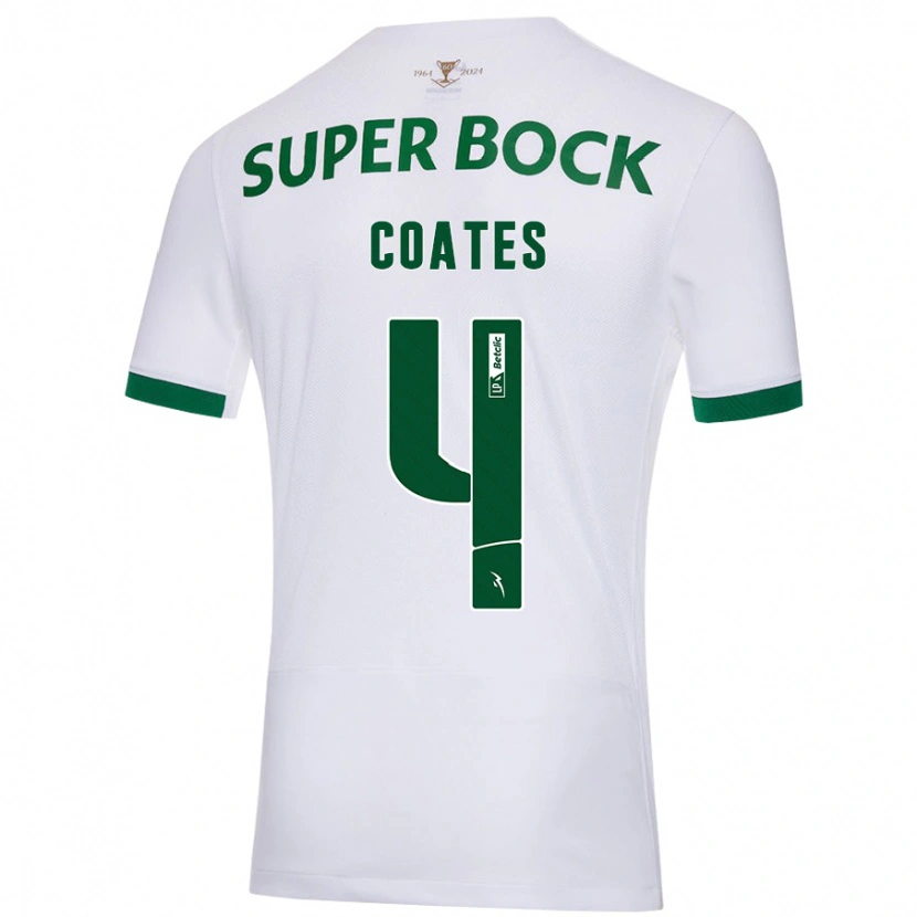 Danxen Kvinnor Sebastián Coates #4 Vit Grön Bortatröja Matchtröjor 2024/25 Tröjor T-Tröja