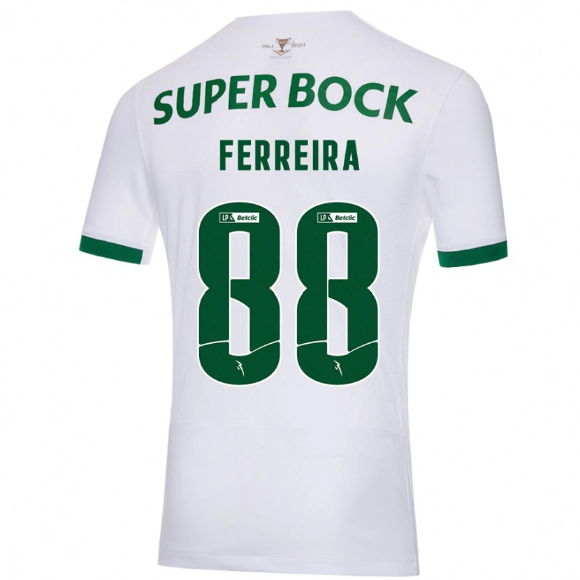 Danxen Kvinnor Tiago Ferreira #88 Vit Grön Bortatröja Matchtröjor 2024/25 Tröjor T-Tröja