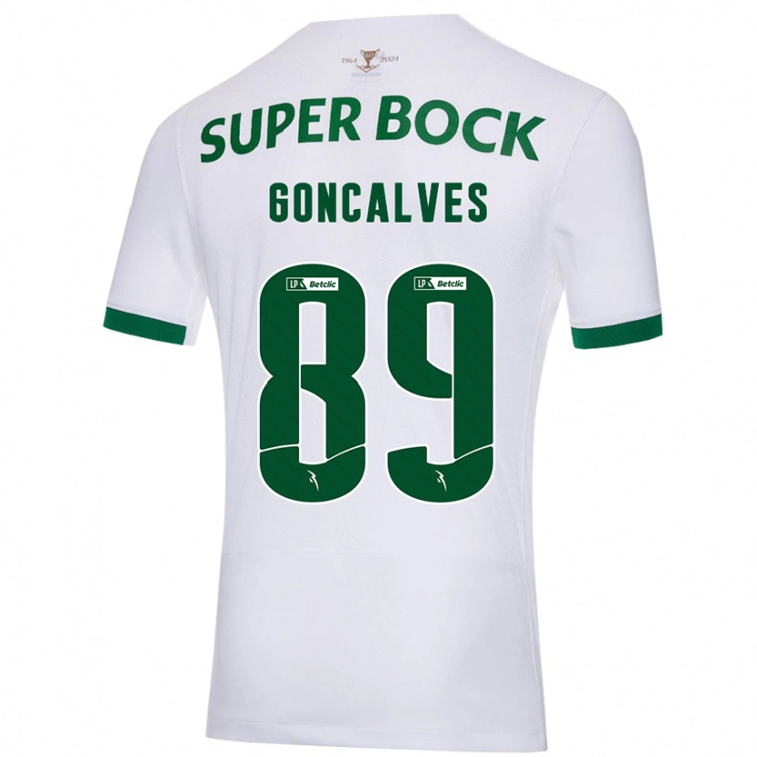 Danxen Kvinnor André Gonçalves #89 Vit Grön Bortatröja Matchtröjor 2024/25 Tröjor T-Tröja