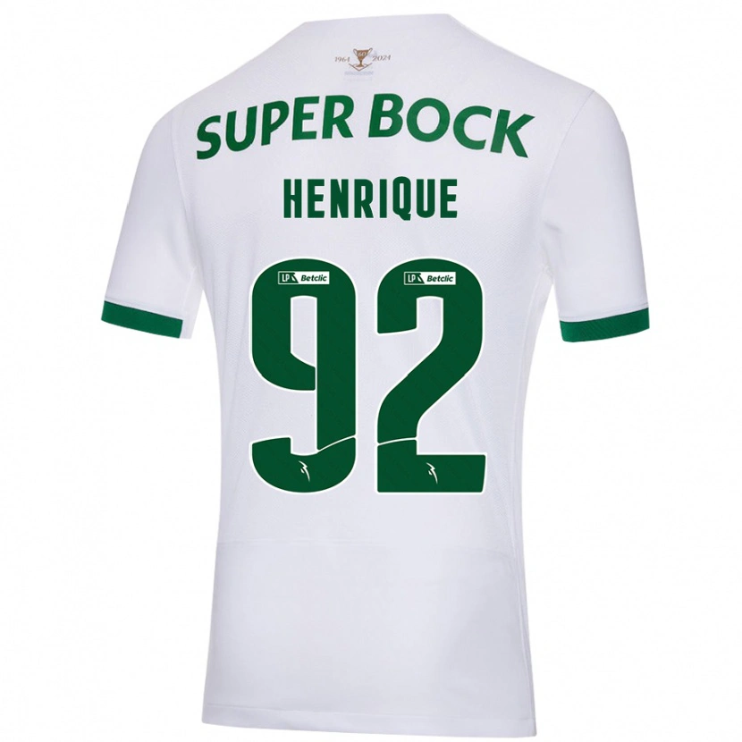 Danxen Kvinnor Eduardo Henrique #92 Vit Grön Bortatröja Matchtröjor 2024/25 Tröjor T-Tröja