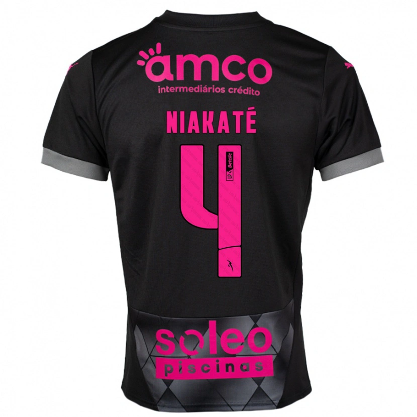 Danxen Kvinnor Sikou Niakaté #4 Svart Rosa Bortatröja Matchtröjor 2024/25 Tröjor T-Tröja
