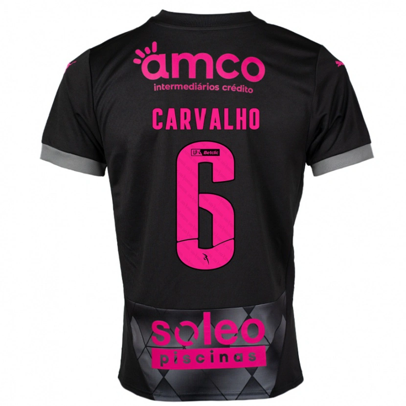 Danxen Kvinnor Vitor Carvalho #6 Svart Rosa Bortatröja Matchtröjor 2024/25 Tröjor T-Tröja