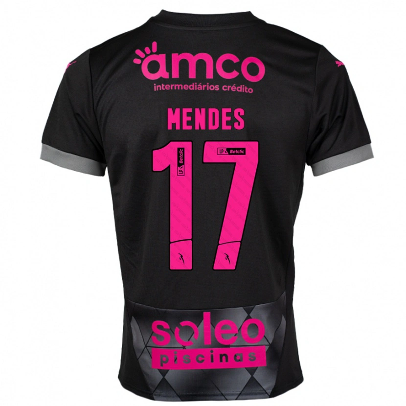 Danxen Kvinnor Joe Mendes #17 Svart Rosa Bortatröja Matchtröjor 2024/25 Tröjor T-Tröja
