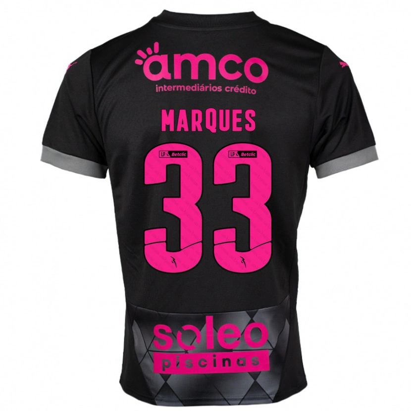 Danxen Kvinnor João Marques #33 Svart Rosa Bortatröja Matchtröjor 2024/25 Tröjor T-Tröja