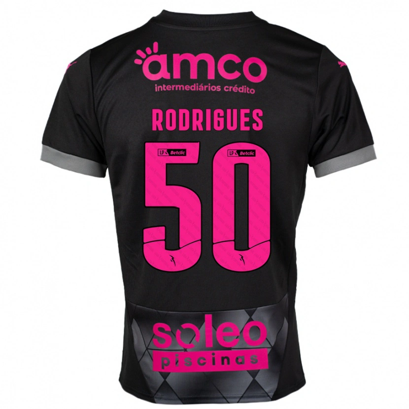 Danxen Kvinnor Diego Rodrigues #50 Svart Rosa Bortatröja Matchtröjor 2024/25 Tröjor T-Tröja