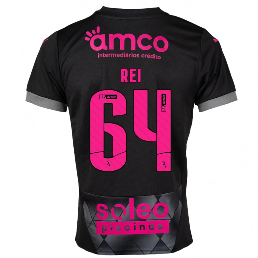 Danxen Kvinnor Ricardo Rei #64 Svart Rosa Bortatröja Matchtröjor 2024/25 Tröjor T-Tröja