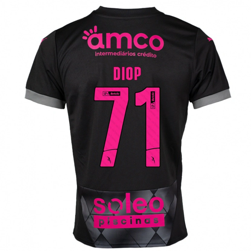 Danxen Kvinnor Mamadou Diop #71 Svart Rosa Bortatröja Matchtröjor 2024/25 Tröjor T-Tröja