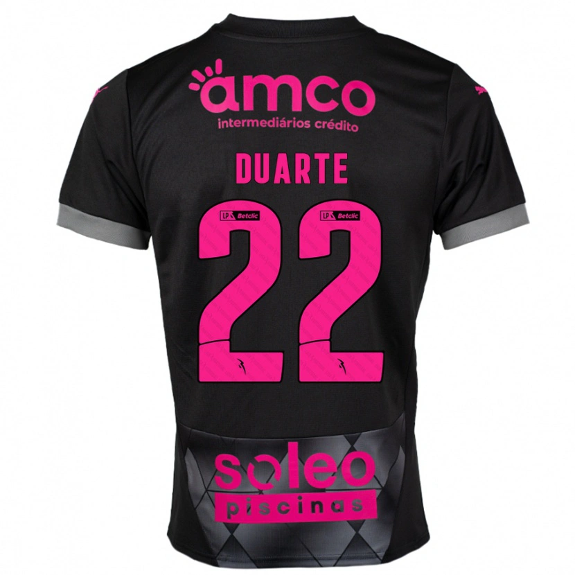 Danxen Kvinnor Vânia Duarte #22 Svart Rosa Bortatröja Matchtröjor 2024/25 Tröjor T-Tröja