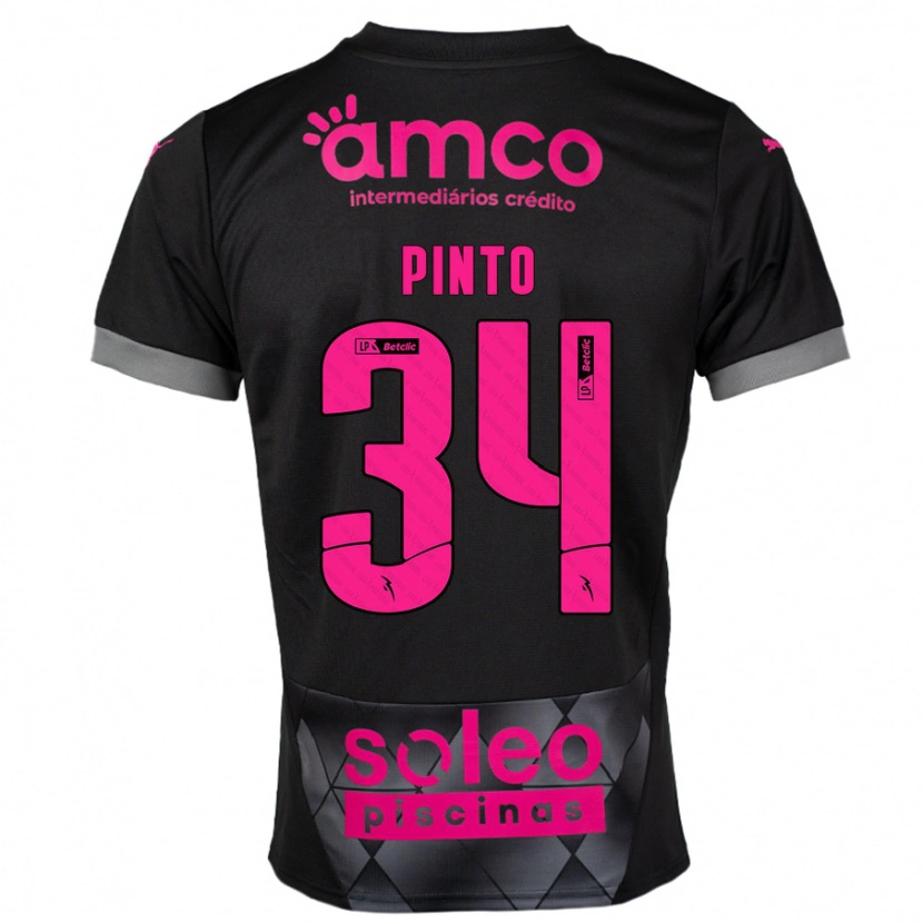 Danxen Kvinnor Ana Pinto #34 Svart Rosa Bortatröja Matchtröjor 2024/25 Tröjor T-Tröja