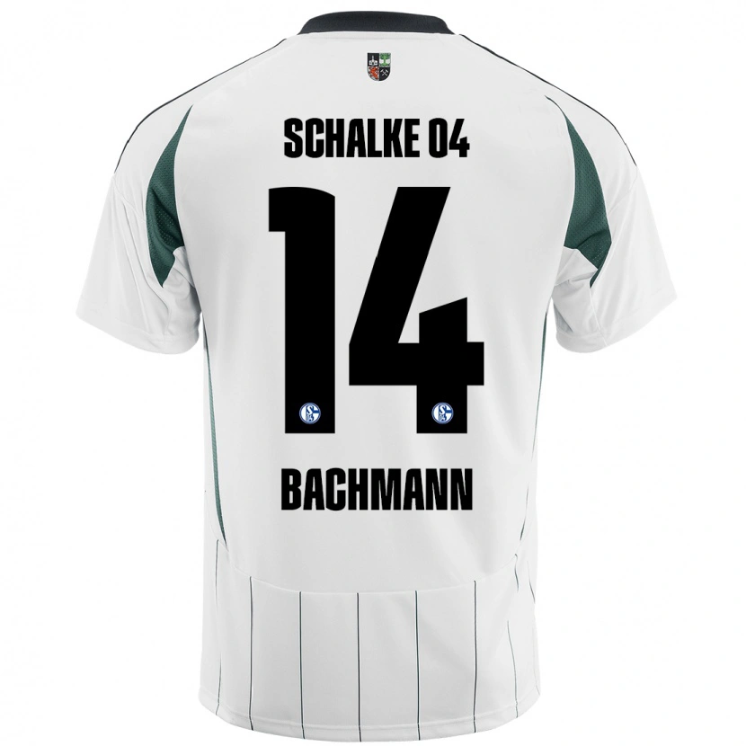 Danxen Kvinnor Janik Bachmann #14 Vit Grön Bortatröja Matchtröjor 2024/25 Tröjor T-Tröja