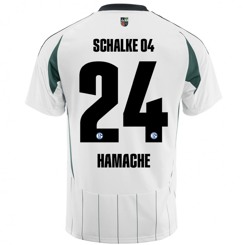 Danxen Kvinnor Ilyes Hamache #24 Vit Grön Bortatröja Matchtröjor 2024/25 Tröjor T-Tröja