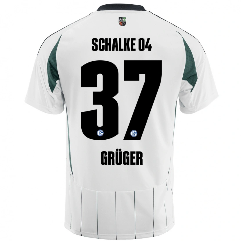 Danxen Kvinnor Max Grüger #37 Vit Grön Bortatröja Matchtröjor 2024/25 Tröjor T-Tröja