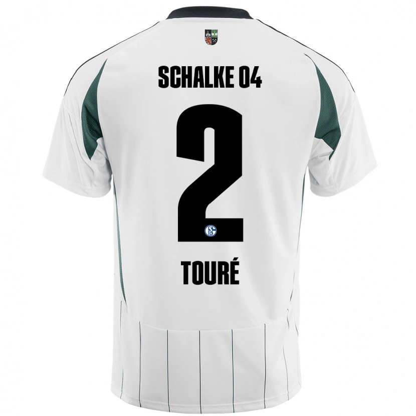 Danxen Kvinnor Tidiane Touré #2 Vit Grön Bortatröja Matchtröjor 2024/25 Tröjor T-Tröja