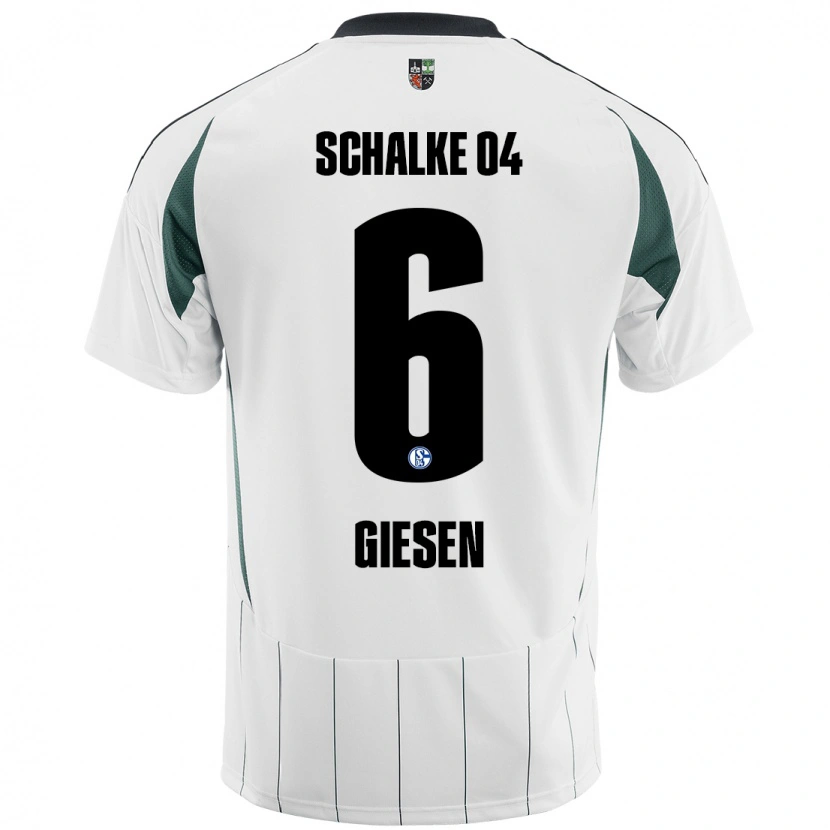 Danxen Kvinnor Tim Giesen #6 Vit Grön Bortatröja Matchtröjor 2024/25 Tröjor T-Tröja