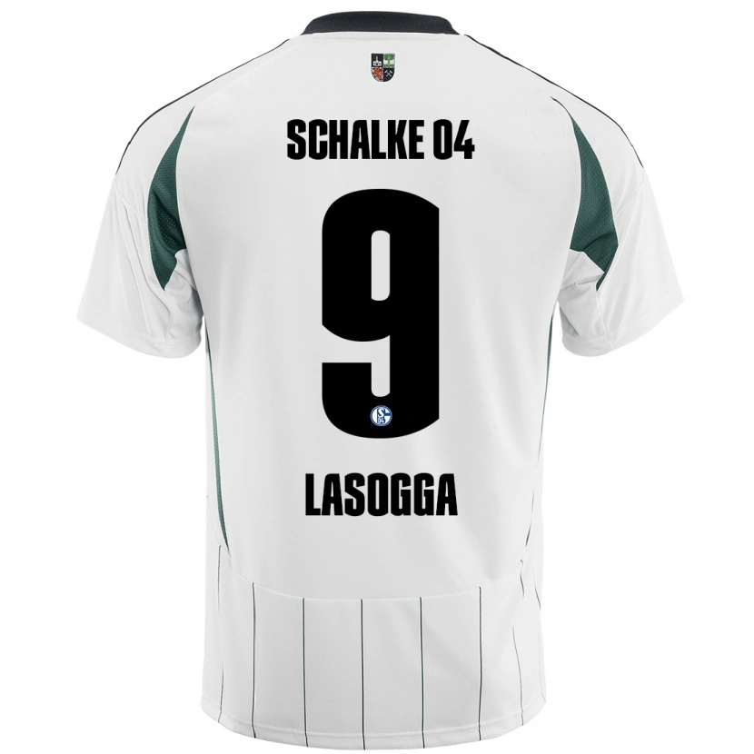 Danxen Kvinnor Pierre-Michel Lasogga #9 Vit Grön Bortatröja Matchtröjor 2024/25 Tröjor T-Tröja