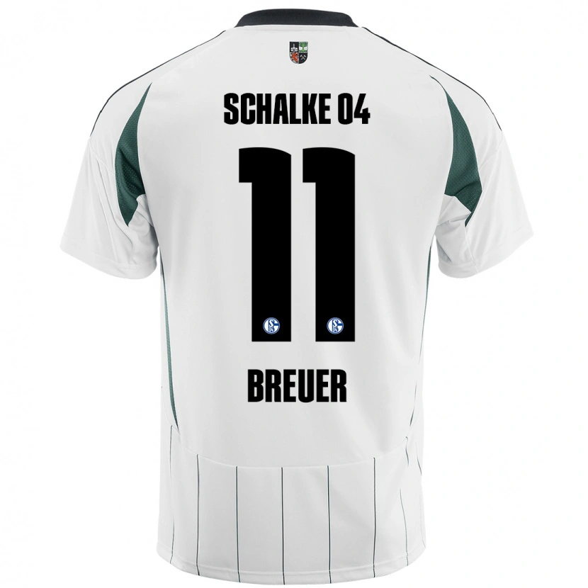 Danxen Kvinnor Simon Breuer #11 Vit Grön Bortatröja Matchtröjor 2024/25 Tröjor T-Tröja