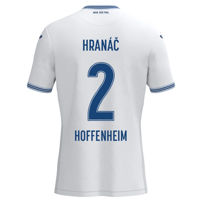Danxen Kvinnor Robin Hranac #2 Vit Blå Bortatröja Matchtröjor 2024/25 Tröjor T-Tröja