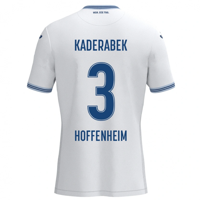 Danxen Kvinnor Pavel Kaderabek #3 Vit Blå Bortatröja Matchtröjor 2024/25 Tröjor T-Tröja
