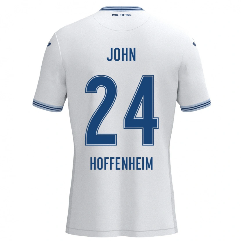 Danxen Kvinnor Marco John #24 Vit Blå Bortatröja Matchtröjor 2024/25 Tröjor T-Tröja