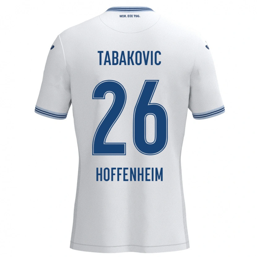 Danxen Kvinnor Haris Tabakovic #26 Vit Blå Bortatröja Matchtröjor 2024/25 Tröjor T-Tröja