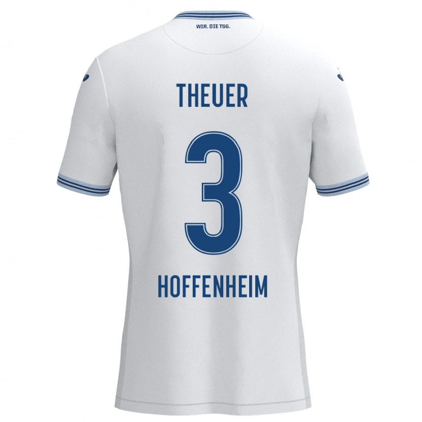 Danxen Kvinnor Maximilian Theuer #3 Vit Blå Bortatröja Matchtröjor 2024/25 Tröjor T-Tröja