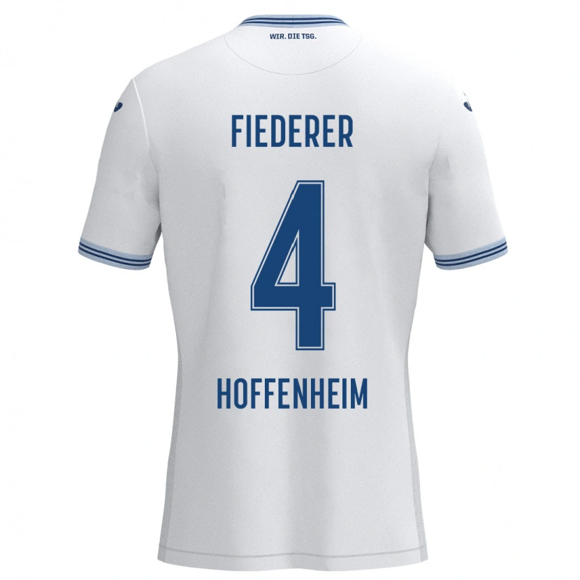 Danxen Kvinnor Tom Fiederer #4 Vit Blå Bortatröja Matchtröjor 2024/25 Tröjor T-Tröja