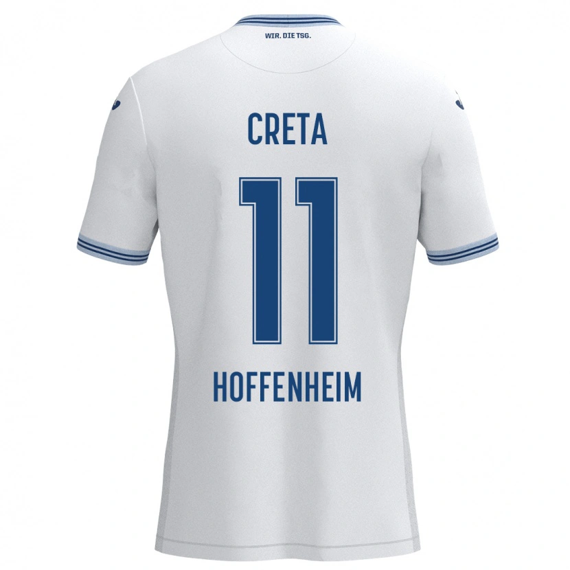 Danxen Kvinnor David Creța #11 Vit Blå Bortatröja Matchtröjor 2024/25 Tröjor T-Tröja
