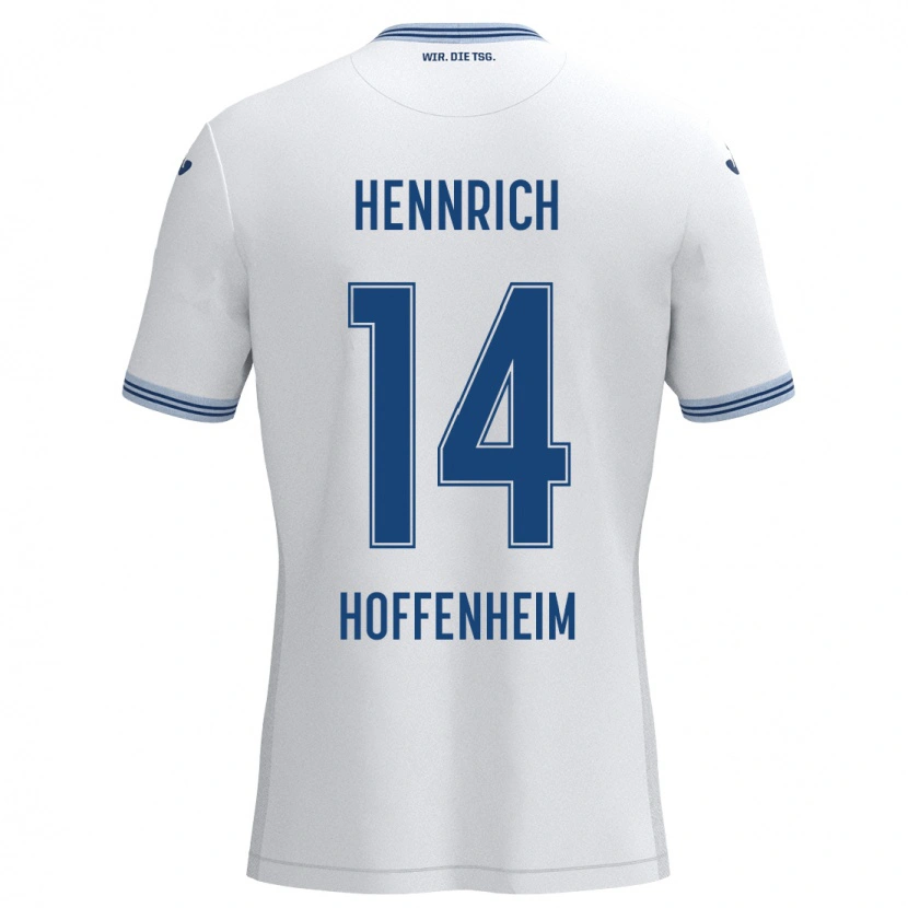 Danxen Kvinnor Paul Hennrich #14 Vit Blå Bortatröja Matchtröjor 2024/25 Tröjor T-Tröja