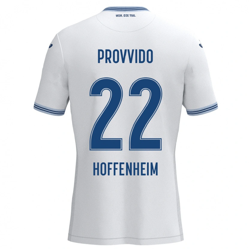 Danxen Kvinnor Luca Provvido #22 Vit Blå Bortatröja Matchtröjor 2024/25 Tröjor T-Tröja