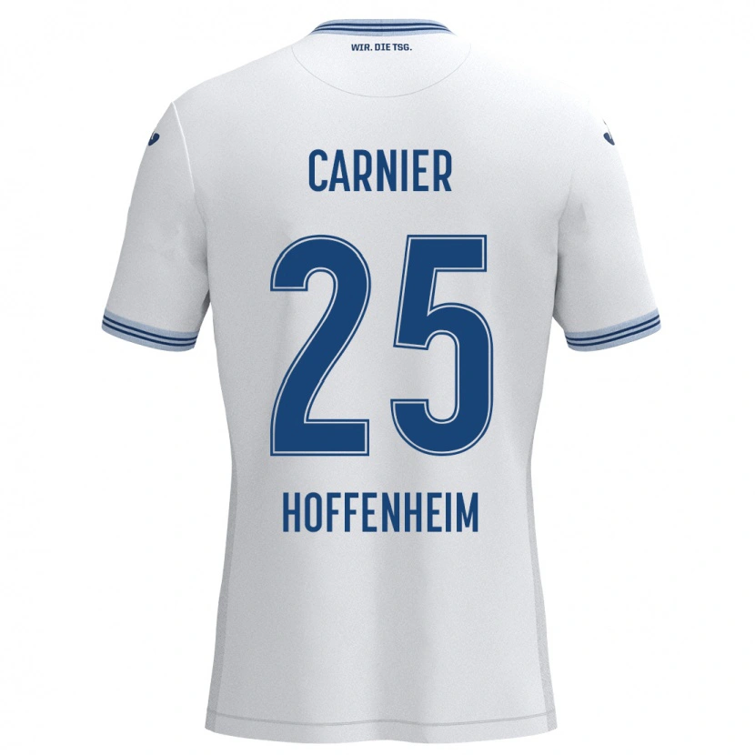 Danxen Kvinnor Alekseï Carnier #25 Vit Blå Bortatröja Matchtröjor 2024/25 Tröjor T-Tröja