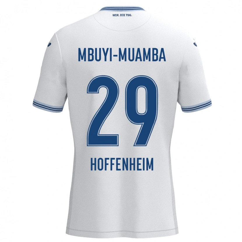 Danxen Kvinnor Hubert Mbuyi-Muamba #29 Vit Blå Bortatröja Matchtröjor 2024/25 Tröjor T-Tröja