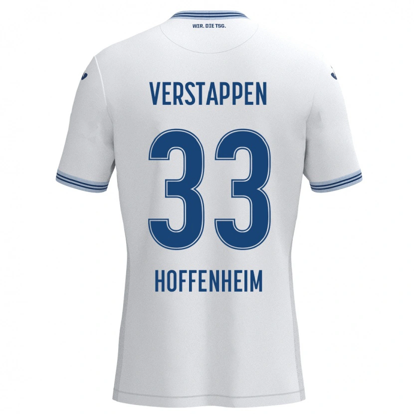 Danxen Kvinnor Eric Verstappen #33 Vit Blå Bortatröja Matchtröjor 2024/25 Tröjor T-Tröja