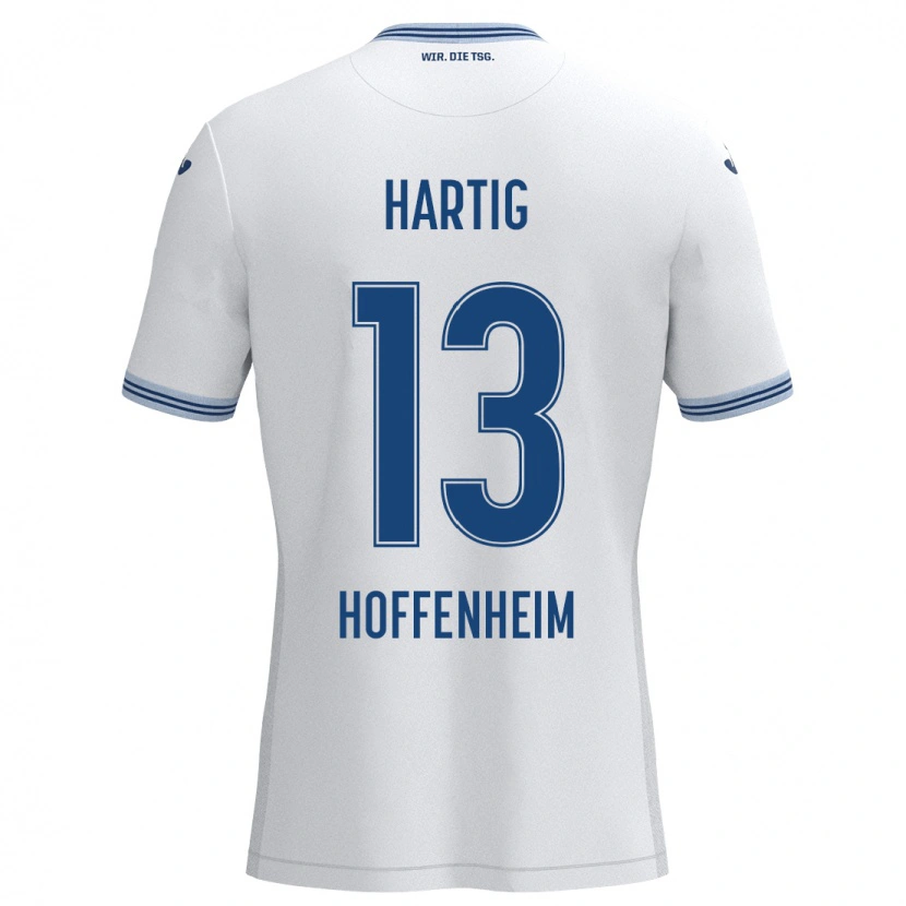 Danxen Kvinnor Isabella Hartig #13 Vit Blå Bortatröja Matchtröjor 2024/25 Tröjor T-Tröja