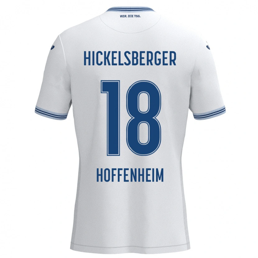 Danxen Kvinnor Julia Hickelsberger #18 Vit Blå Bortatröja Matchtröjor 2024/25 Tröjor T-Tröja