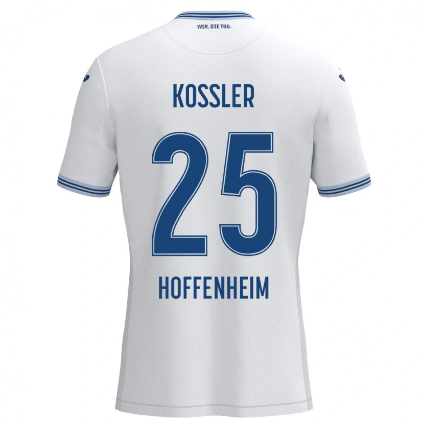Danxen Kvinnor Melissa Kössler #25 Vit Blå Bortatröja Matchtröjor 2024/25 Tröjor T-Tröja