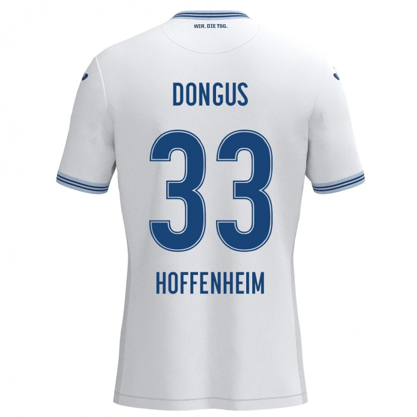 Danxen Kvinnor Fabienne Dongus #33 Vit Blå Bortatröja Matchtröjor 2024/25 Tröjor T-Tröja