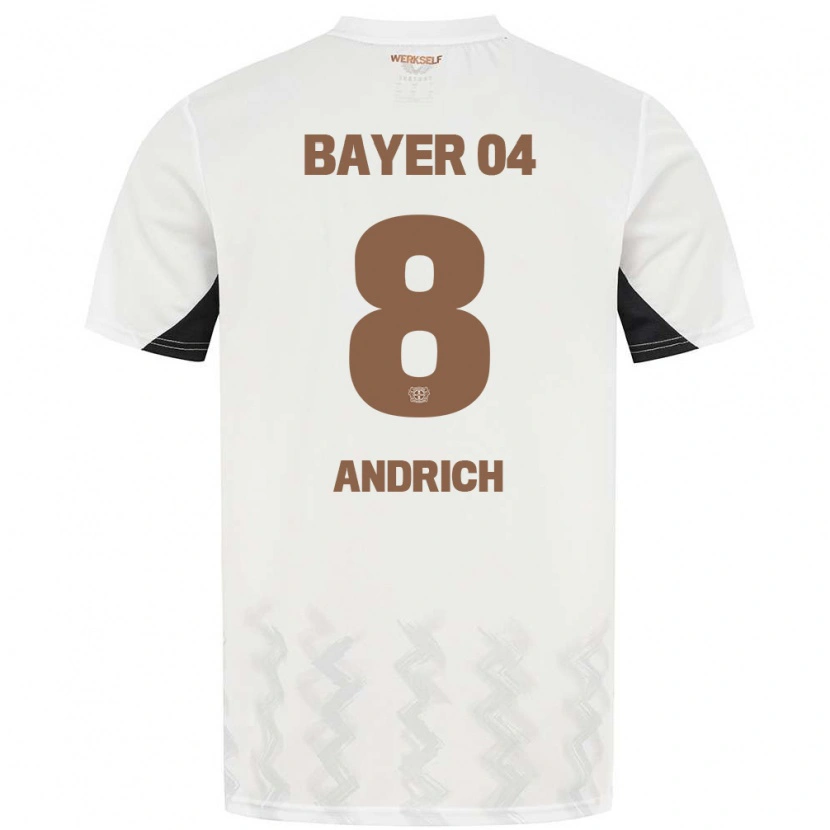 Danxen Kvinnor Robert Andrich #8 Vit Svart Bortatröja Matchtröjor 2024/25 Tröjor T-Tröja