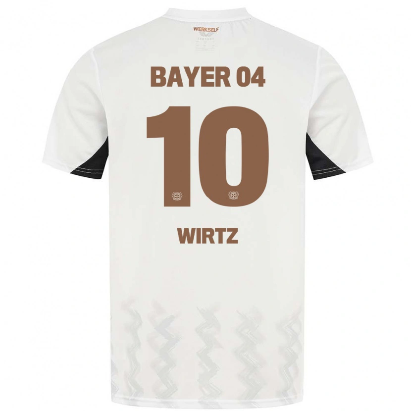 Danxen Kvinnor Florian Wirtz #10 Vit Svart Bortatröja Matchtröjor 2024/25 Tröjor T-Tröja